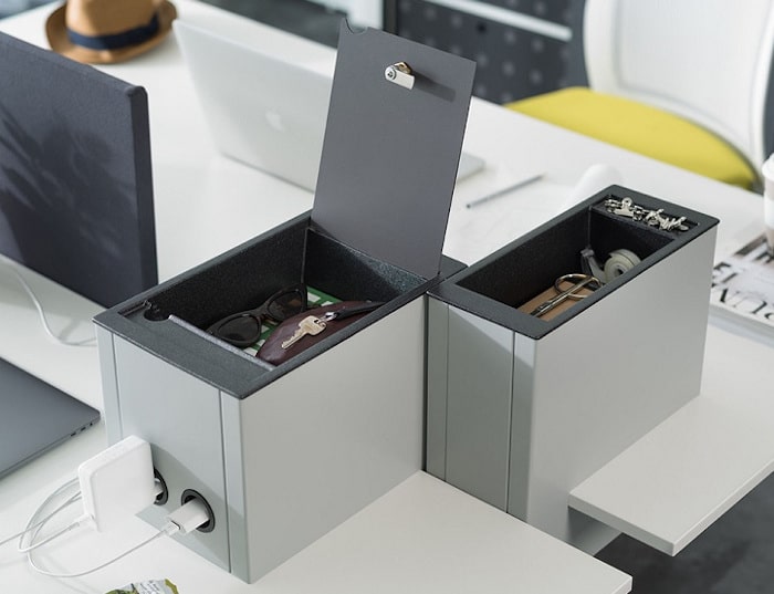 Plug-in Box aus Metall für yuno office Schreibtisch
