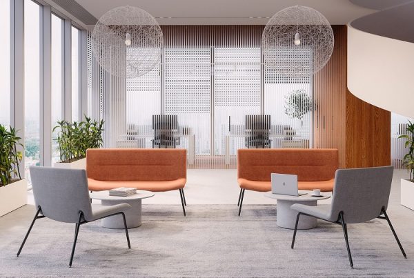 Office Lounge Oslo mit Metallgestell, als Zweisitzer und Einsitzer